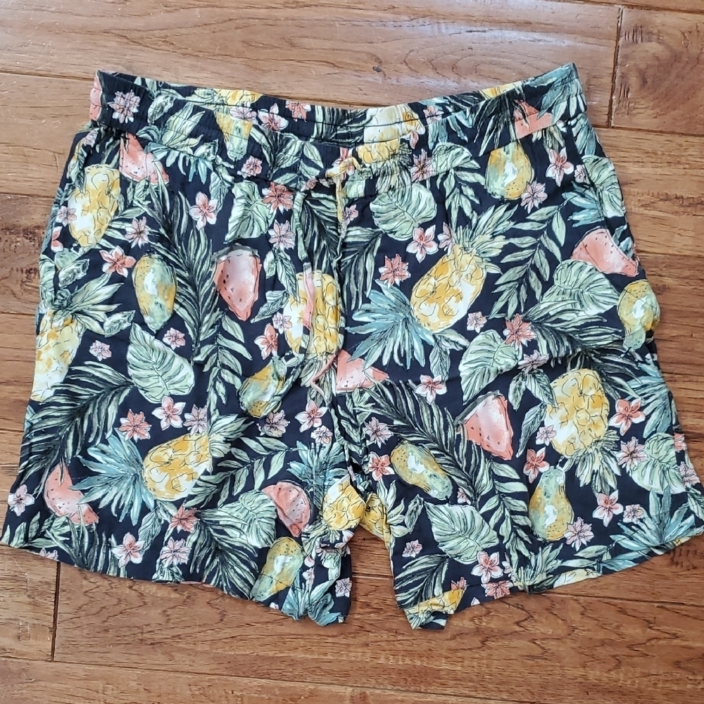 J. Jill Fruits & Leaves Tropical Print Shorts